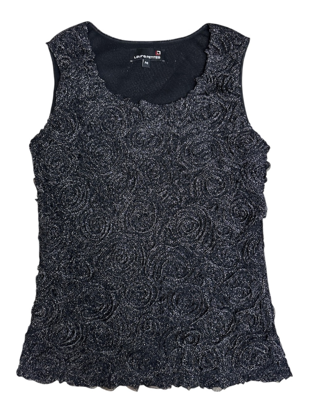 ⭐️ Laura Petities Metallic Black Sleeveless Top- size small